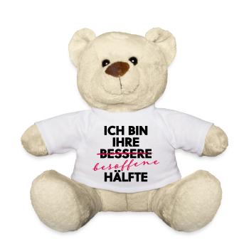Ich bin ihre besoffene Hälfte Party Shirt - Teddy - Weiß - Vorne