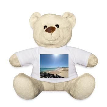 Plage au soleil : bleu et sable - Nounours - blanc - Devant