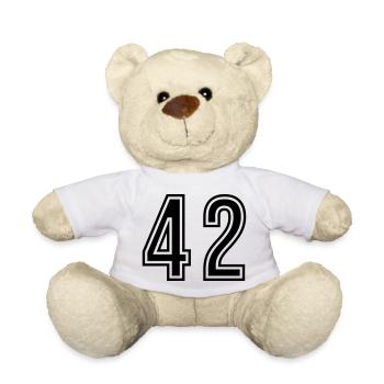 42 Number Symbol - Teddy Bear - white - Front