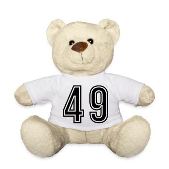 Symbole du chiffre 49 - Nounours - blanc - Devant