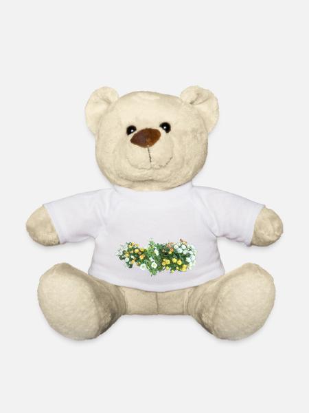 Summer Flower Arrangement. Sea of flowers in yellow white - Teddy Bear - white