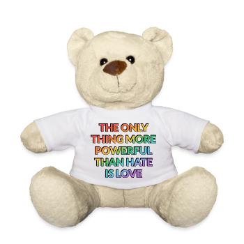Amour puissant plutôt que haine - Nounours - blanc - Devant