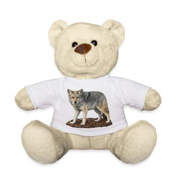 Wolfswächter auf Felsen - Teddy - Weiß - Vorne