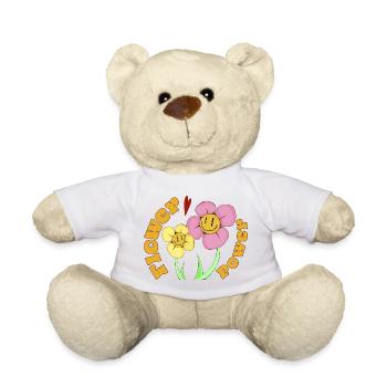 Flower Power Smile Pop Art - Teddy - Weiß - Vorne