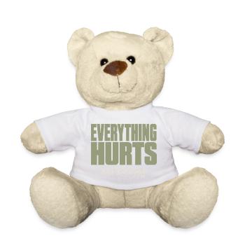 Alles tut weh - Lustiges Fitness Shirt - Teddy - Weiß - Vorne