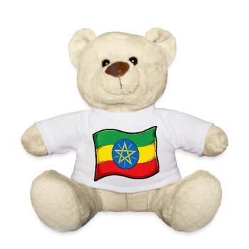 Ethiopian flag with star - Teddy Bear - white - Front