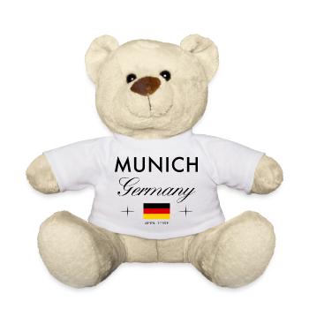 Munich Allemagne Coordonnées Souvenir de voyage - Nounours - blanc - Devant