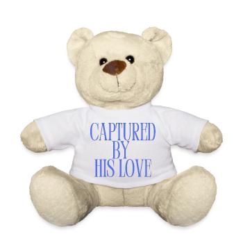 Capturé par son amour Citation chrétienne Blue - Nounours - blanc - Devant