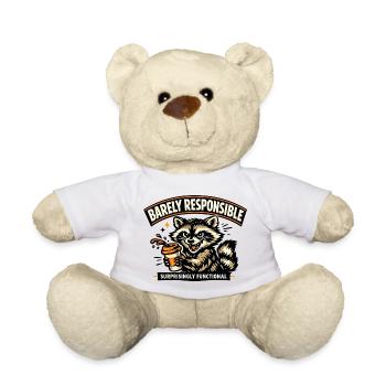 Barely Responsible Raccoon Coffee - Teddy Bear - white - Front