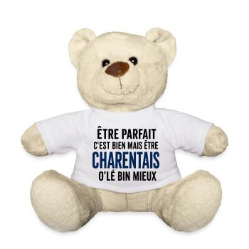 Être parfait, c’est être Charentais - Nounours - blanc - Devant