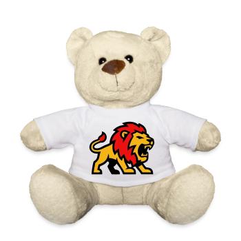Lion Mascot Crest Logo - Teddy Bear - white - Front