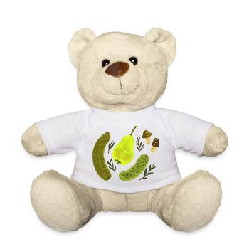 Garden Fruits Still Life Collage - Teddy Bear - white - Front