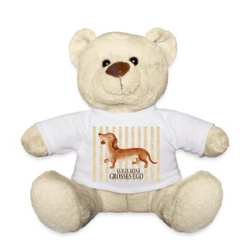 Kurze Beine, großes Ego – Lustiger Dackel - Teddy - Weiß - Vorne