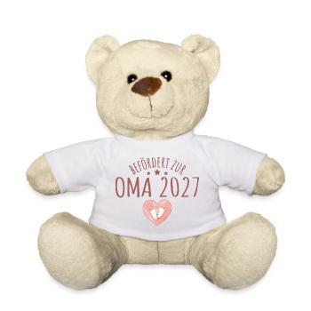 Befördert zur Oma 2027 Schwangerschaftsverkündung - Teddy - Weiß - Vorne