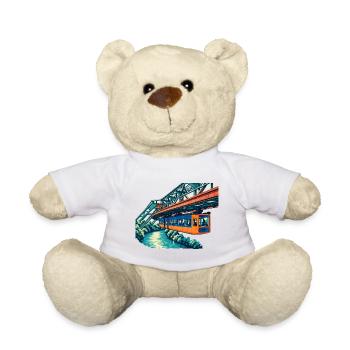 Wuppertaler Schwebebahn Retro - Teddy - Weiß - Vorne