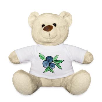 Blaubeer-Aquarellzweige - Teddy - Weiß - Vorne