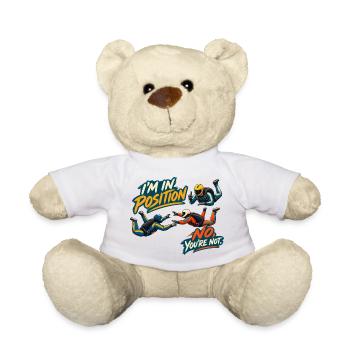 Lustige Formation beim Fallschirmspringen – ich bin in Position, kein Yo - Teddy - Weiß - Vorne