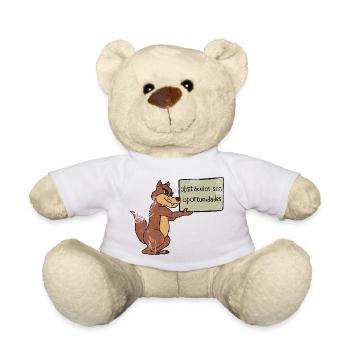 Hindernisse? Nutze die Chance! – Cartoon Wolf - Teddy - Weiß - Vorne