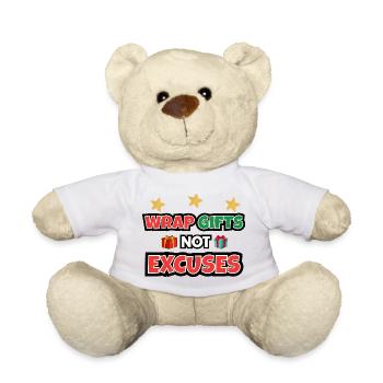 Geschenke einpacken, keine Ausreden - Teddy - Weiß - Vorne