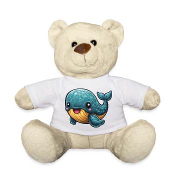 Kuscheliger Wal mit gelbem Bauch - Teddy - Weiß - Vorne