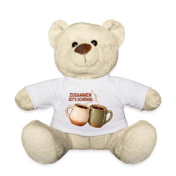 Zusammen ist's schöner - Zwei Kaffeetassen - Teddy - Weiß - Vorne