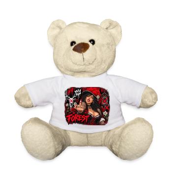 Forest Gothic Frau Im Düsteren Wald Mit Roten - Teddy - Weiß - Vorne