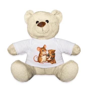 Maus mahlt Getreide - Teddy - Weiß - Vorne