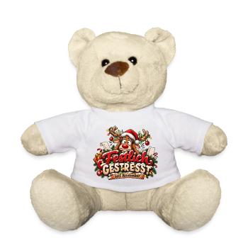 Weihnachtsmotiv Rentier gestresst Weihnachtsstress - Teddy - Weiß - Vorne