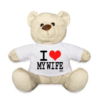 I love my wife - couleurs personnalisables - Nounours - blanc - Devant