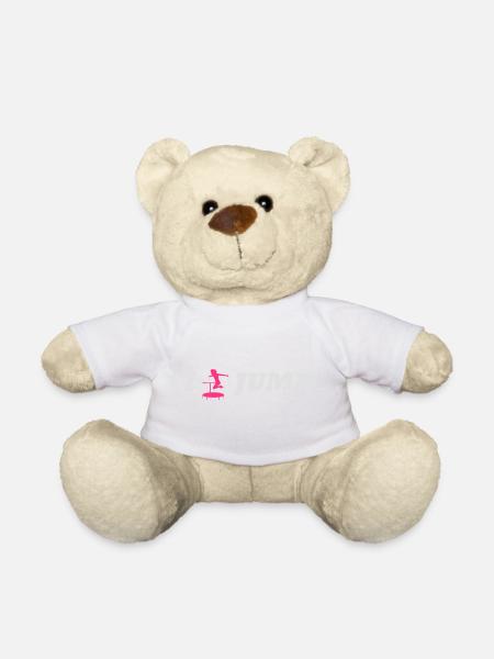 jumping trampolin girl jumpen jump Geschenk - Teddy - Weiß
