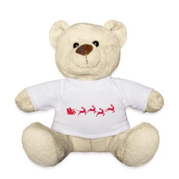 Sankt auf Pferdeschlitten mit Rentier - Teddy - Weiß - Vorne