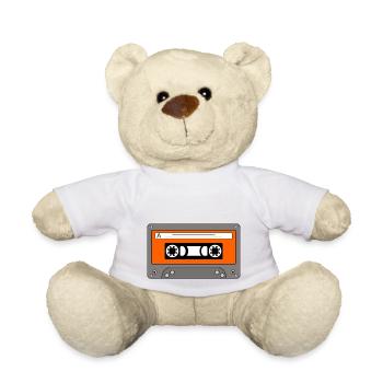 Kassette Cassette Retro Vintage Musik Geschenk - Teddy - Weiß - Vorne
