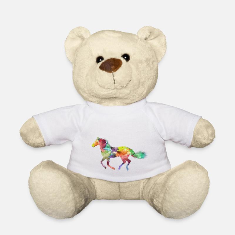 Pferd bunt - Teddy - Weiß