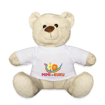 Logo arc-en-ciel Mimi et Kuku - Nounours - blanc - Devant