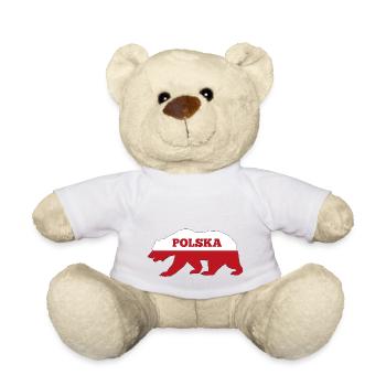 Ours polonaise | Drapeau polonais Pologne cadeaux - Nounours - blanc - Devant