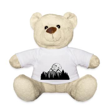 night moon full moon mountains hills forest mountainous exp - Teddy Bear - white - Front