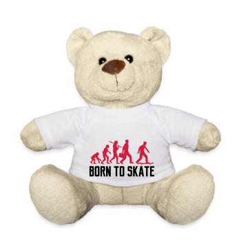 text born to skate evolution board skater skateboa - Teddy Bear - white - Front