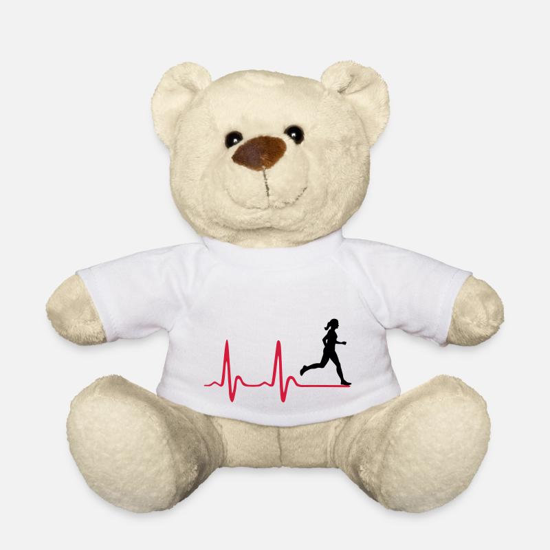Running Woman, runner & heartbeat - Nounours - blanc