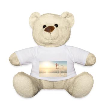 High diver on a diving board - Teddy Bear - white - Front