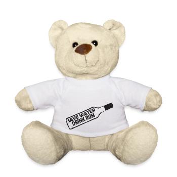 Sauver de l'eau boire du rhum - Nounours - blanc - Devant