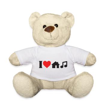 I love house music - Teddy Bear - white - Front
