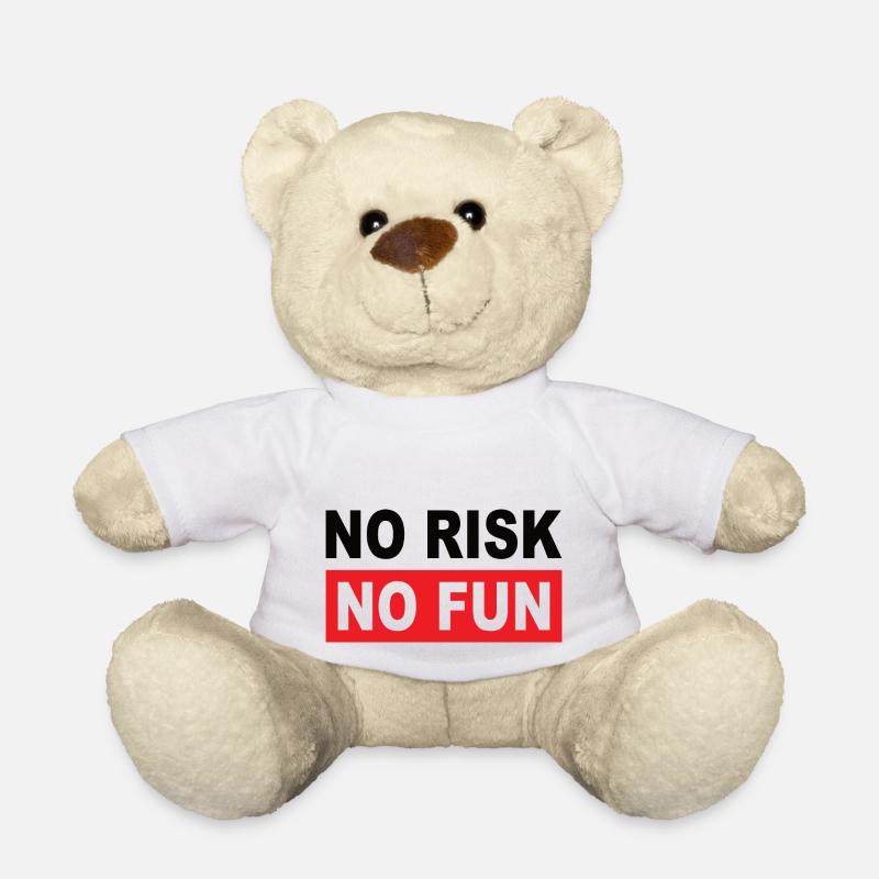 NO RISK NO FUN - Teddy Bear - white