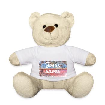 Jesus saves - Teddy Bear - white - Front
