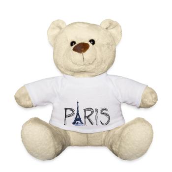 Paris and eiffel tower - Teddy Bear - white - Front