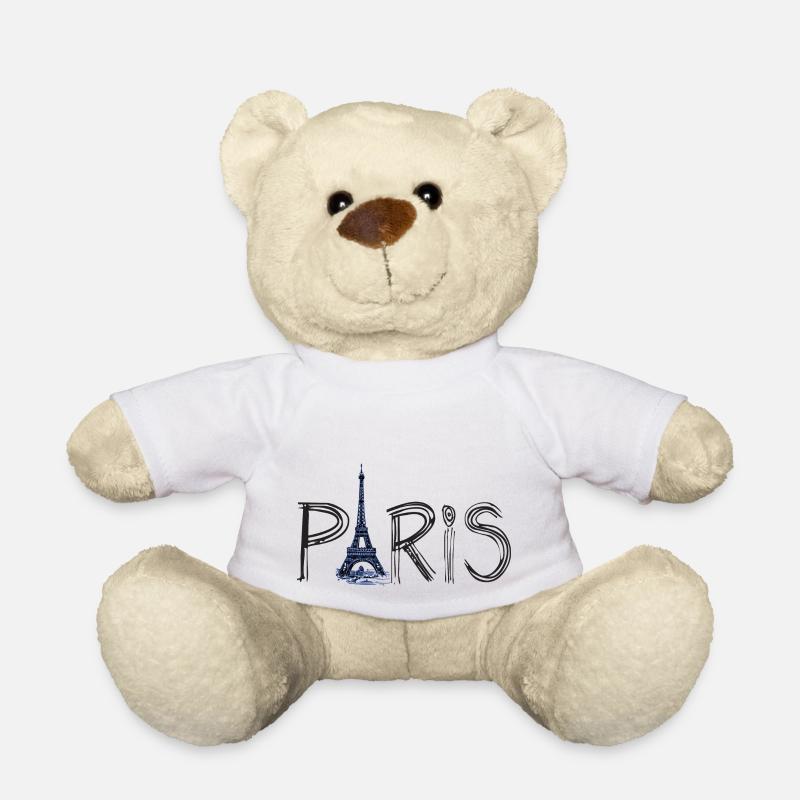Paris et la Tour Eiffel - Nounours - blanc