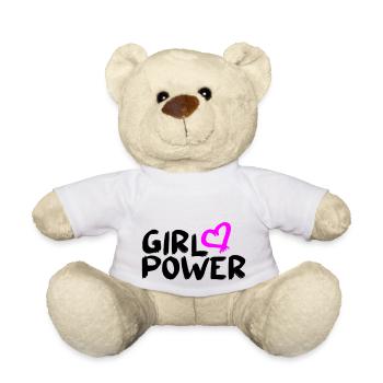 Féministe féministe vecteur girl Power Design - Nounours - blanc - Devant