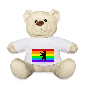 Ours de Berlin / Q LGBT / Drapeau arc-en-ciel - Nounours - blanc - Devant