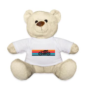 Moto Cafe Racer Retro Design - Teddy Bear - white - Front