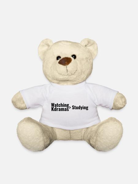 Watching Kdramas > Studying - Teddy Bear - white