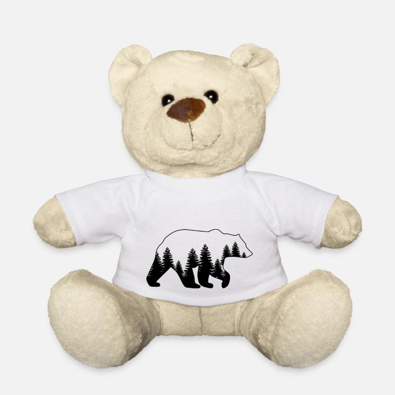 Bear & Trees - Teddy Bear - white